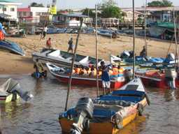 People working on boats