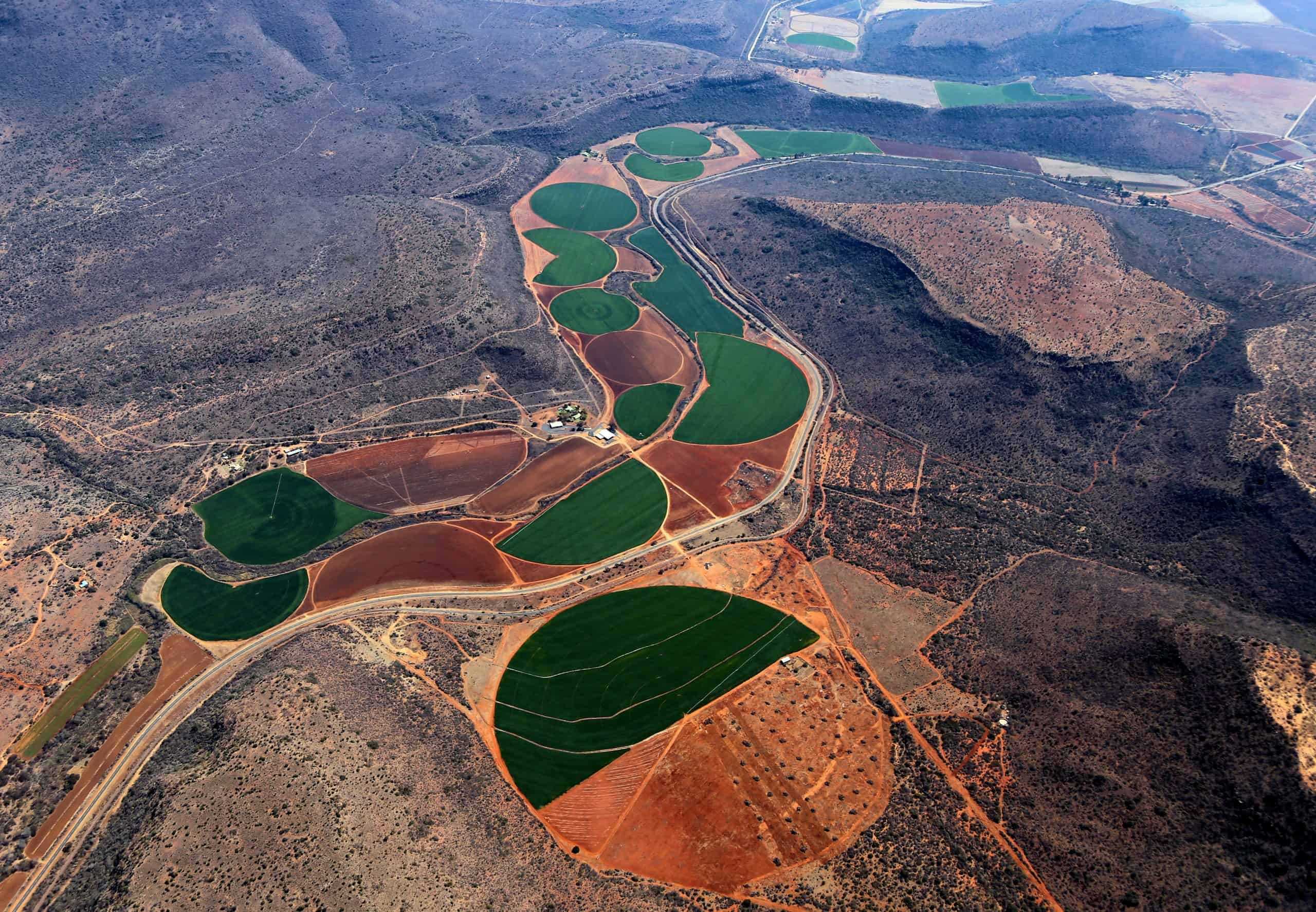 Aerial landscape of South Africa