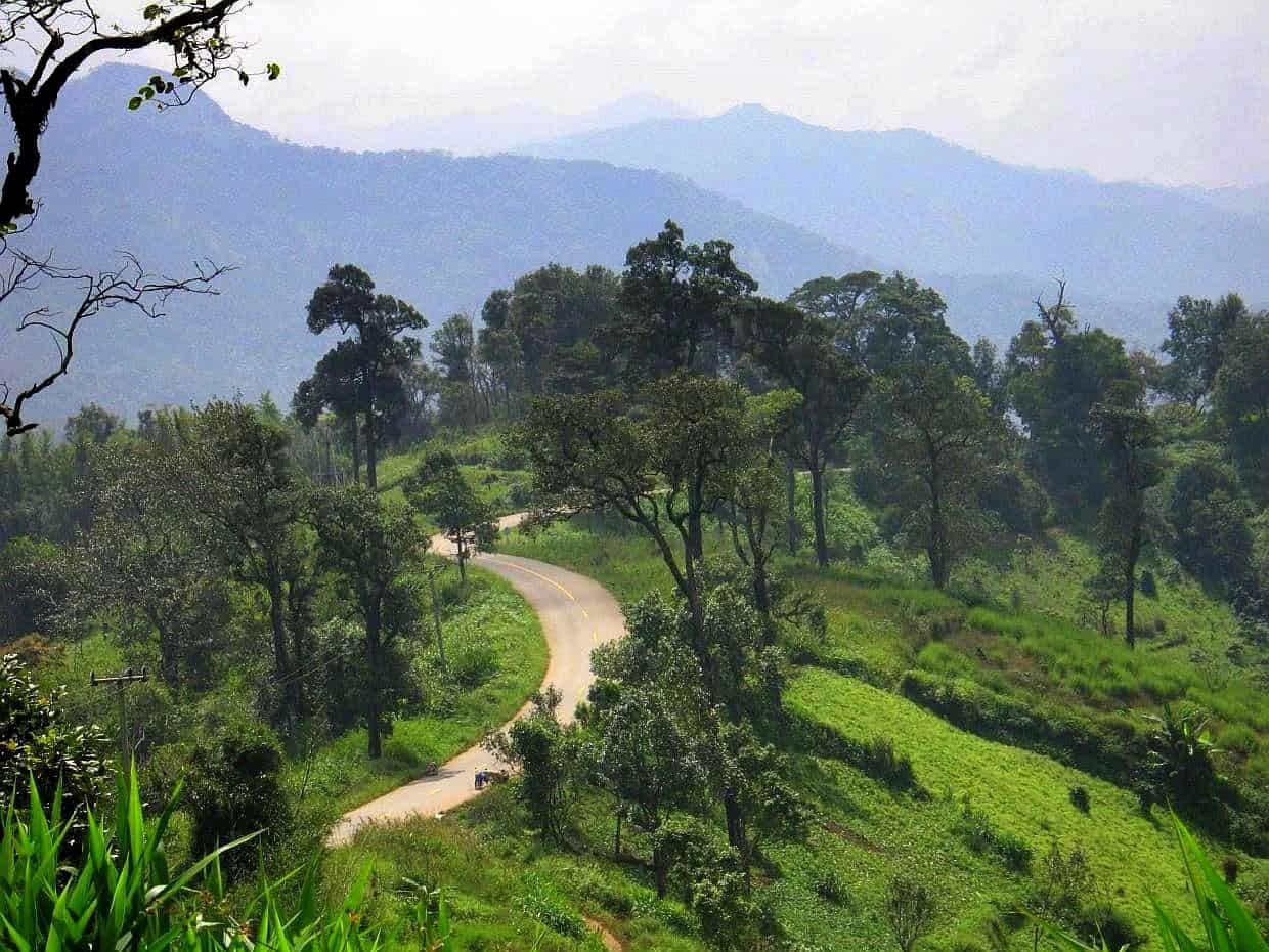 Green and Mountainous Landscape from Chiang Mai Thailand