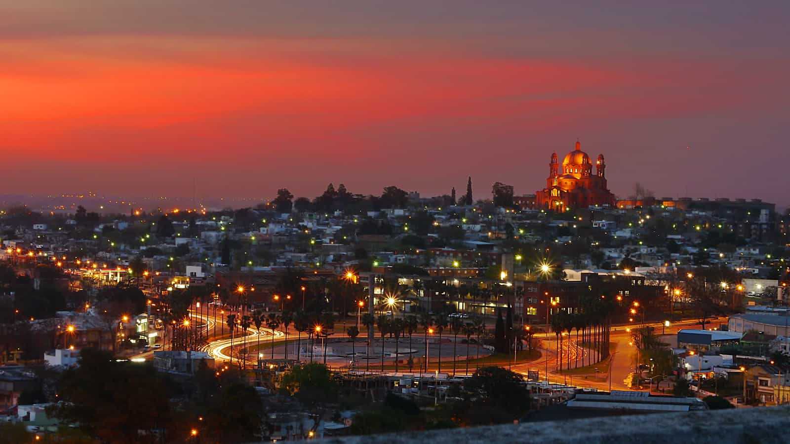 Night view a city in Uruguay