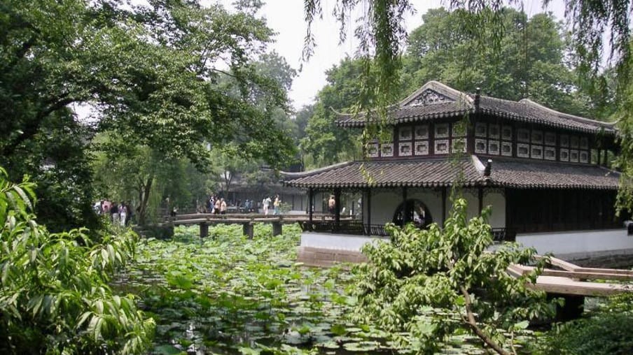 Traditional Chinese building on the water