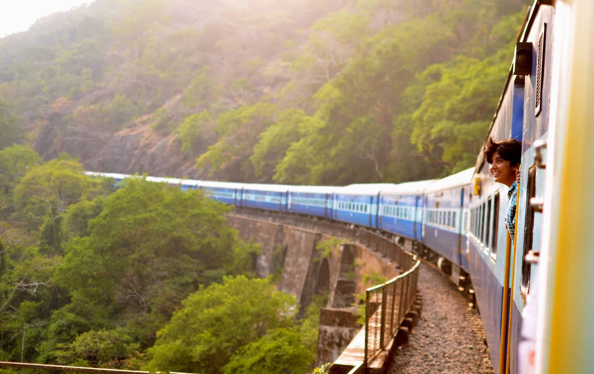 Train and nature in India