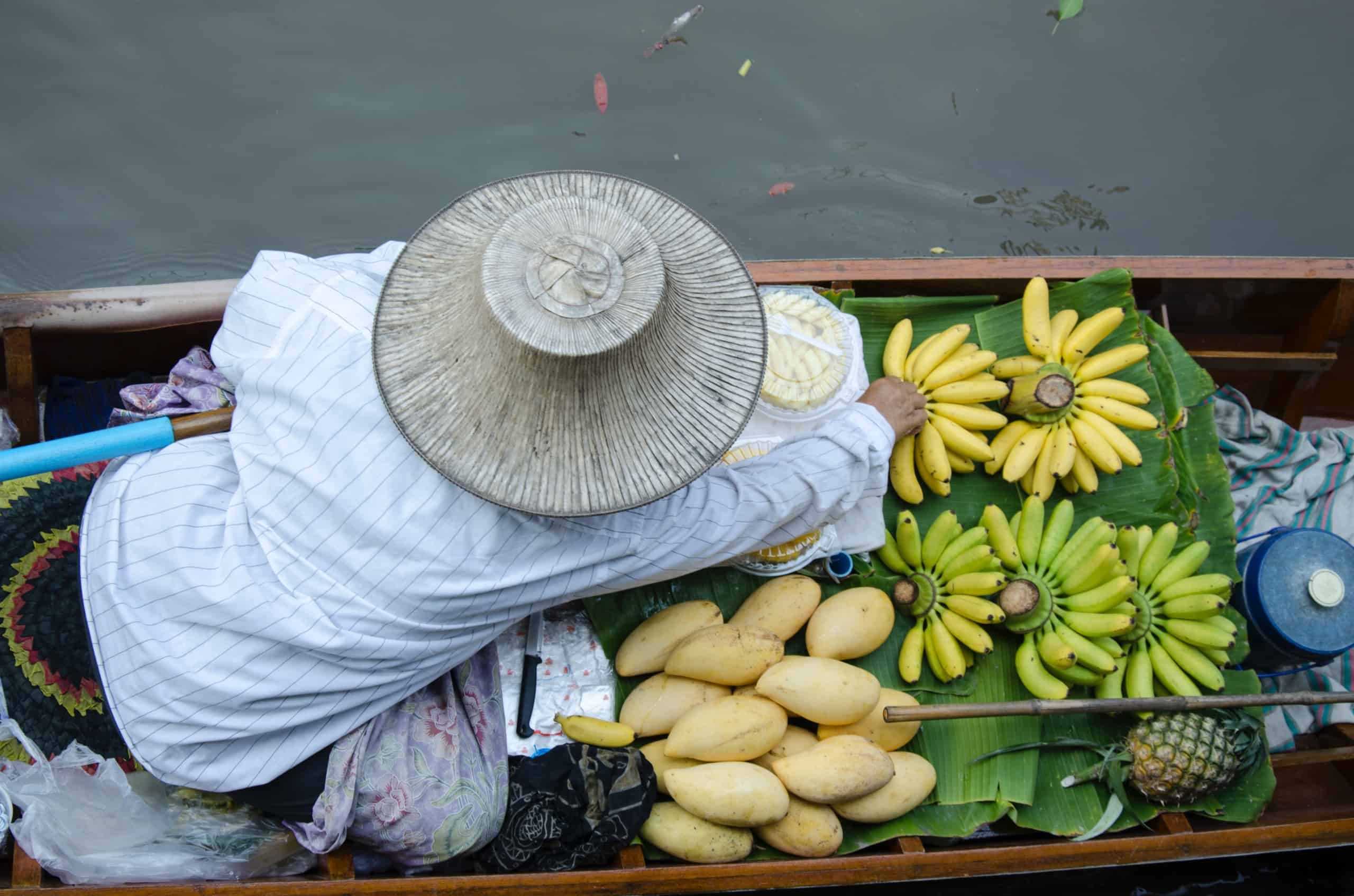 Fruits in a boat in Thailand