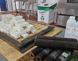 soap in a factory line