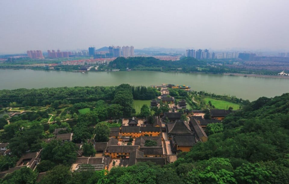 Aerial view overlooking China
