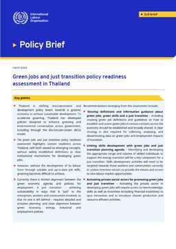 Preview of Thailand Green jobs and just transition policy readiness assessment