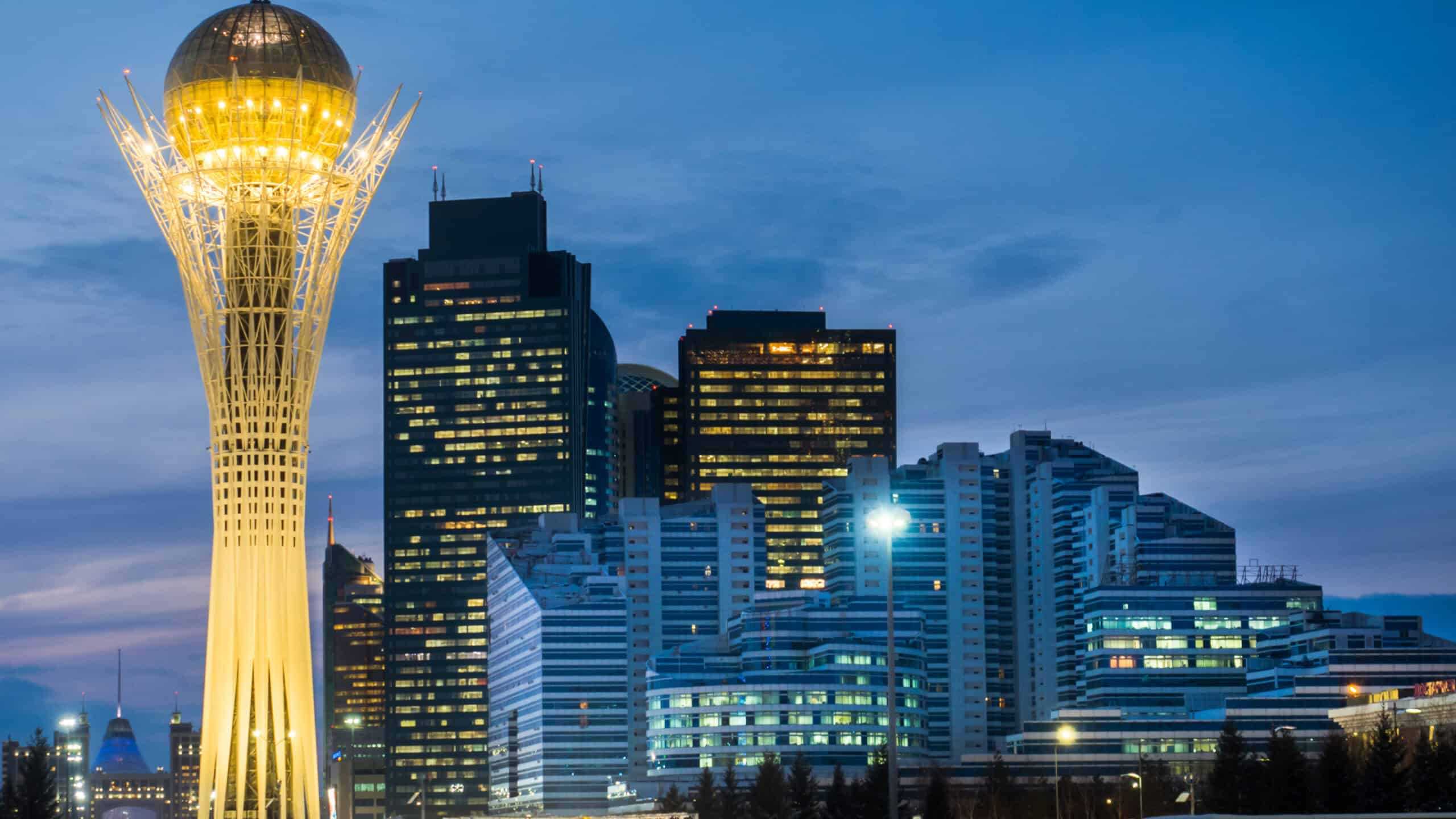 Astana city by night landscape