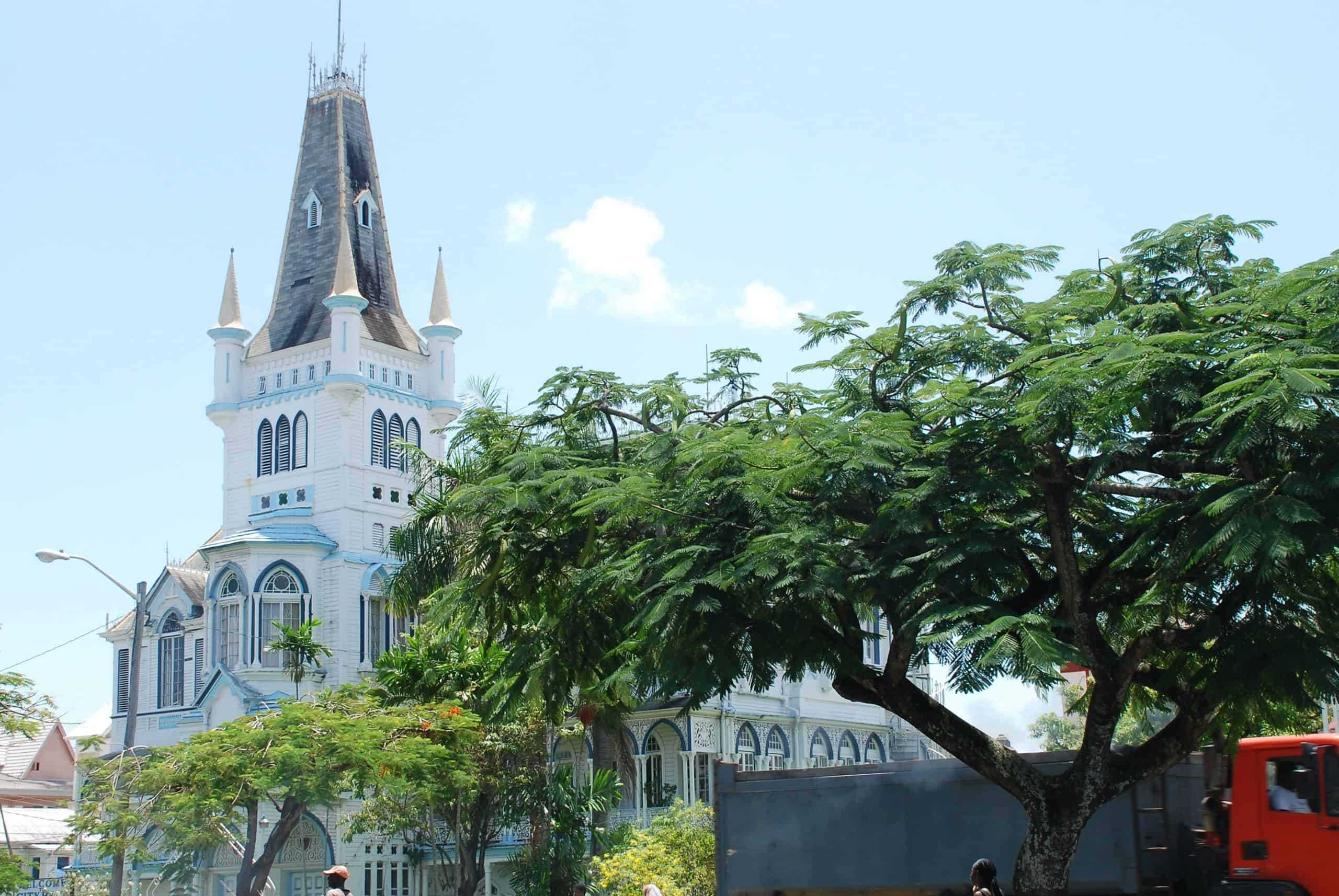 Guyana wooden building Georgetown